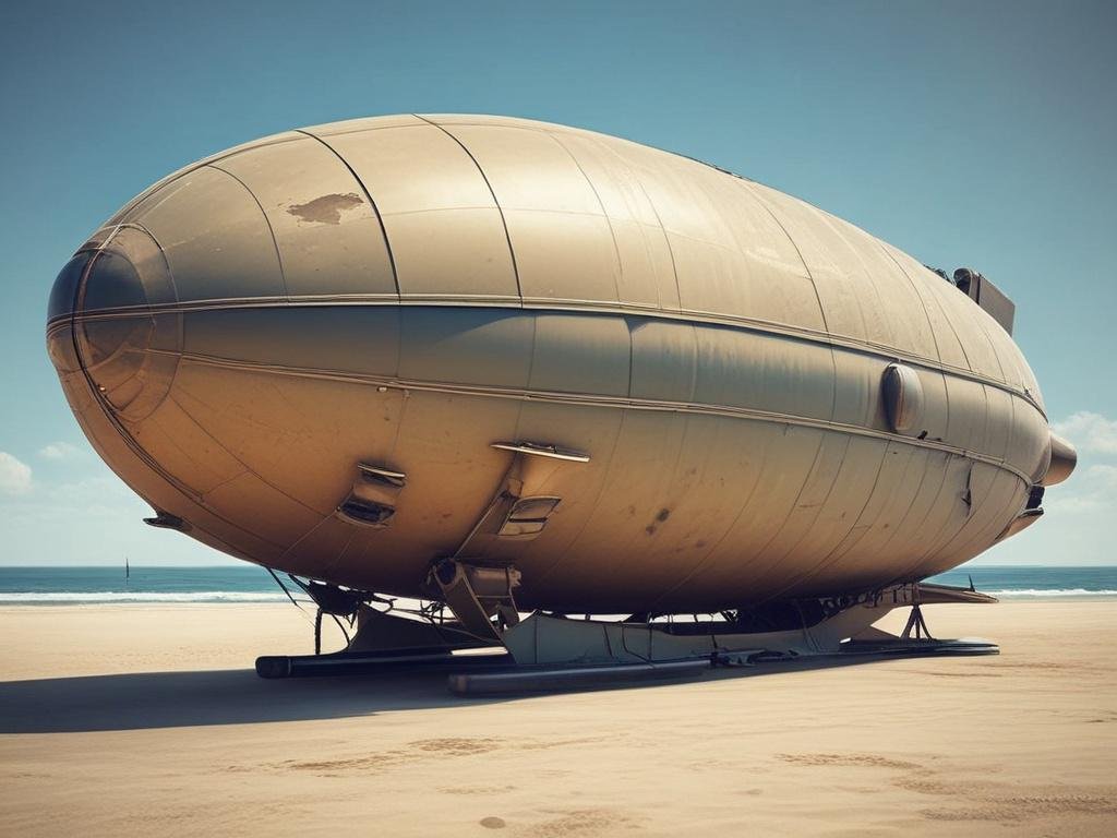Historic Blimp Beach lighthouse and coastal defenses